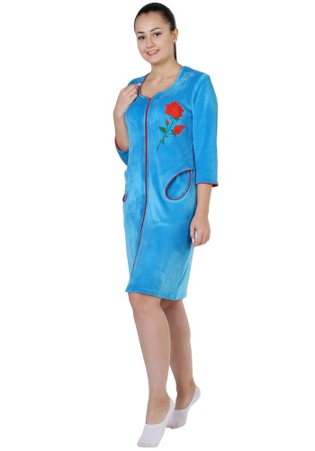 Состав:
Велюр 
Хлопок 80%, 
ПЭ 20%
	Халат женский 