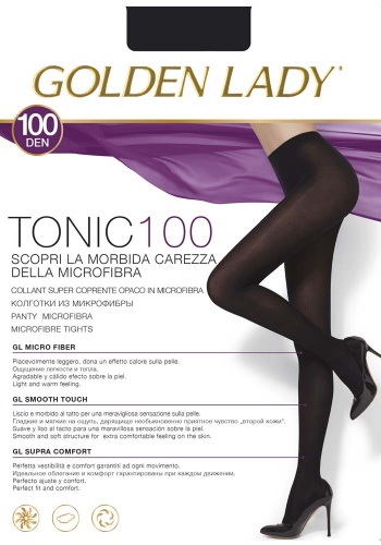 Состав: 
Полиамид 92%, 
Эластан 8%
	Плотные матовые непрозрачные бархатистые колготки из микрофибры с лайкрой 3D, плотностью 100 ден, однородные, с ластовицей.
