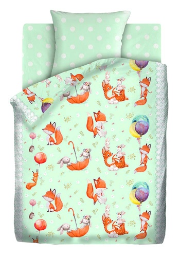 Ткань: Бязь 
Состав: Хлопок 100%
Комплект постельного белья  