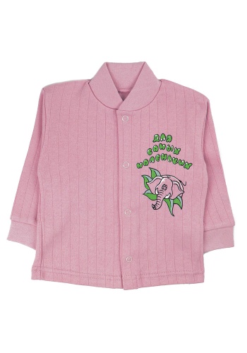 Состав:
Интерлок
Хлопок 100%
	Кофточка ясельная на кнопках, с аппликацией, с манжетами на рукавах.