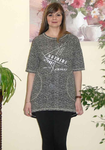 Состав:
Футер
Хлопок 72%
Полиэстер 20%
Лайкра 8%
	Туника женская 