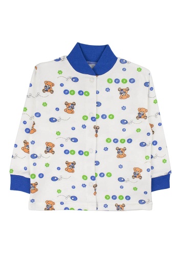 Состав:
Интерлок
Хлопок 100%
	Кофточка ясельная на кнопках, с манжетами на рукавах.