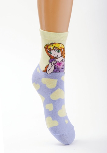 Состав: 
Хлопок 70%, 
Полиамид 28%, 
Эластан 2%
	Носки для девочек с аниме-персонажами.