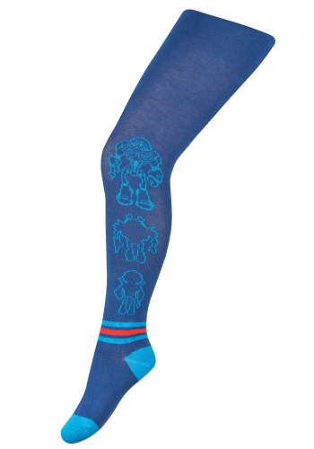 Состав:
Хлопок 76%, 
Полиамид 21%, 
Эластан 3%
	Колготки для мальчиков украшены интересным рисунком в виде роботов и красно-синих полосок на уровне щиколотки.  Изготовлены из качественного хлопка, а эластичность и износостойкость ему придают полиа