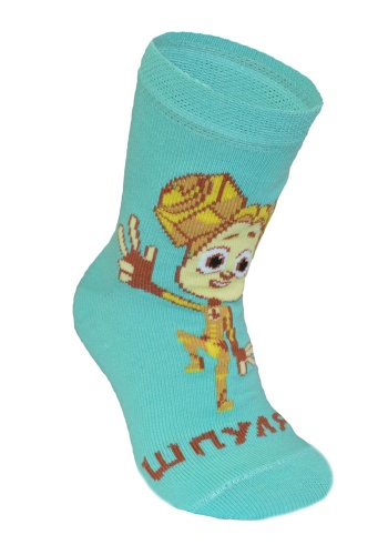 Состав: 
Хлопок 80%, 
ПА 15%, 
Эластан 5%
	Детские носки из хлопка с компьютерным рисунком Шпули из мультфильма