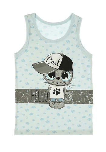 Состав:
Хлопок 100%
	Детская майка для мальчика. 