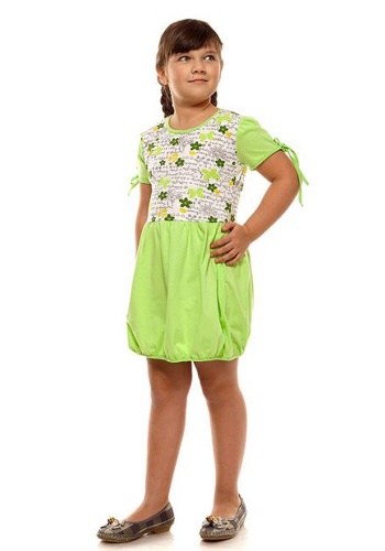 Состав:
Кулирка
Хлопок 100%
	Платье для девочки с короткими рукавами.