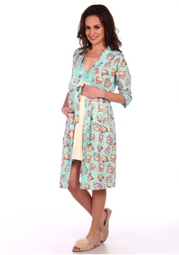 Состав: 
Кулирка
Хлопок 100%
	Женский комплект для беременных, состоит из сорочки с откидным верхом для удобного кормления и халата. 

Обратите внимание: расцветка товара на сайте может отличаться от фактической расцветки. Оптовый склад оставля