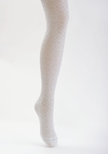 Состав: 
Хлопок 77%, 
Полиамид 21%, 
Эластан 2%
	Колготки с ажурным рисунком по вcей длине ножки.