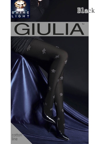 Состав:
Хлопок 60%
Полиамид 35%
Эластан 4%
Люрекс 1%
	Теплые фантазийные колготки из 3D хлопка с оплетенным эластаном, плотностью 150 ден, с широким комфортным поясом, ластовицей и плоским швом. Вся нога модели украшена тканым узором 