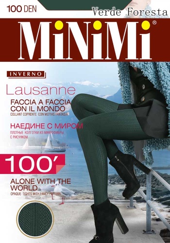 Состав:
Полиамид 94%
Эластан 6%
	.Непрозрачные фантазийные колготки из эластичной микрофибры, плотностью 100 ден, с комфортным широким поясом, гигиеничной ластовицей и плоскими швами. Вся нога модели украшена рельефным узором 