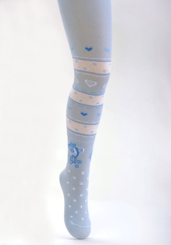 Состав: 
Хлопок 74%, 
Полиамид 24%, 
Эластан 2%
	Детские колготки с нежным рисунком, с люрексом.