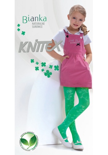 Состав: 
Вискоза 65%, 
Полиамид 36%, 
Эластан 4%
	Красивые колготы для девочек Knittex Bianka из очень приятной вискозы. Их легко и удобно надевать. Дизайнерский геометрический рисунок придает колготкам дополнительный шарм.