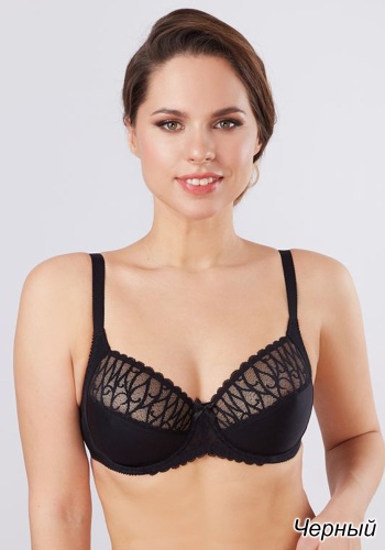 Состав:
Полиамид 90%	
Хлопок 10%
    Мягкий бюстгалтер на костях. Бюстгальтер выполнен из трикотажного полотна и эластичного кружева. Бретели несъемные. Украшен бантиком. С Боковой корректирующей деталью. 
    Ширина бретели зависит от размера: чем боль