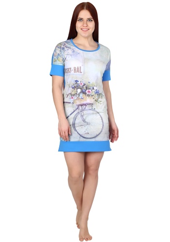 Состав:
Кулирка
Хлопок 100%
	Туника женская полуприлегающего силуэта с круглым вырезом горловины и цельно-кроеными рукавами на широких манжетах. На полочке принт. 

Обратите внимание: расцветка товара на сайте может отличаться от фактической ра