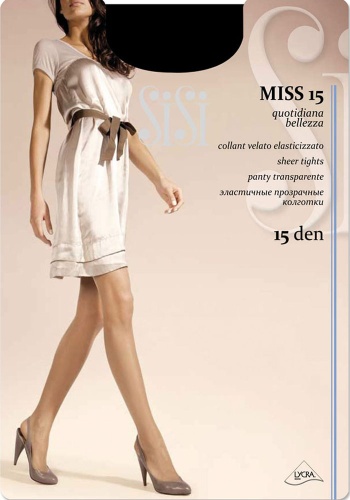 Состав:

Полиамид 90%, 
Эластан 10%

	Тонкие прозрачные колготки с лайкрой, плотностью 15 ден, с поддерживающими штанишками и укрепленным мыском.