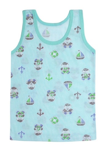 Состав:
Кулирка 
Хлопок 100%
	Майка ясельная цветная на широких лямках.