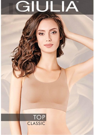 Состав:
Полиамид 94%
Эластан 6%
	Бесшовный топ с широкими бретелями, выполненный из мягкой микрофибры.
