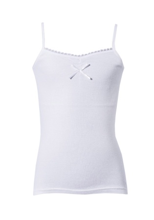 Состав:
Хлопок 100%
	Детская майка для девочек с бантиком. 