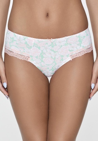 Состав:
Эластичное полотно
ПА 85%
ПУ 15%
Кружево
ПА 90%
ПУ 10%
Ластовица
Хлопок 100%
	Трусики-боксеры выполнены из эластичного принтованного полотна, декорированы узким кружевом. Линия талии декорирована эластичной лентой с фестонами. Передня