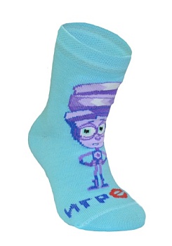 Состав: 
Хлопок 80%, 
ПА 15%, 
Эластан 5%
	Детские носки из хлопка с компьютерным рисунком Игрека из мультфильма