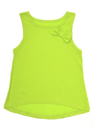 Состав:
Кулирка
Хлопок 100%
	Детские майки для девочки. На плече декорирован бантом. 