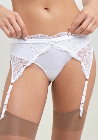 Состав:
Эластичное полотно 
ПА 85%
ПУ 15%
Эластичное кружево 
ПА 90%
ПУ 10%
	Оригинальный кружевной поясок для чулок станет кокетливой деталькой вашего романтичного образа. В поясе не съёмные подвязки для чулок, сзади одинарная застежка на три 