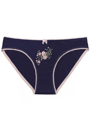 Состав:
Хлопок 95%,  
Эластан 5%
	Женские однотонные трусики, с принтом спереди.