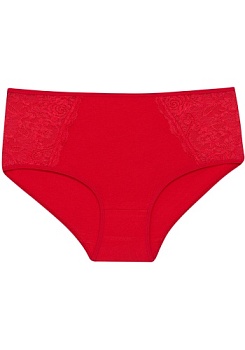 Состав:
Хлопок 95%, 
Эластан 5%
	Женские трусы слипы, средняя посадка. По бокам кружевная вставка. 