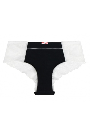 Состав:
Хлопок 95%
Эластан 5%
	Стильные и комфортные женские трусы-слипы, черно-белого цвета.
