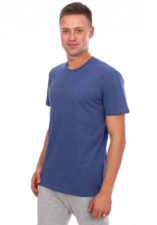 Состав: 
Кулирка 
Хлопок 100% 
	Футболка мужская классическая из трикотажного полотна в расцветках  ассорти голубо-серых оттенков. Рукав втачной, короткий. Круглый вырез горловины.

Обратите внимание: расцветка товара на сайте может отличаться 