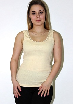 Состав:
Рибана с лайкрой
Хлопок 95%
Лайкра 5%
	Женская майка. 

Обратите внимание: расцветка товара на сайте может отличаться от фактической расцветки. Оптовый склад оставляет за собой право поставить товар любого цвета, который имеется на дан