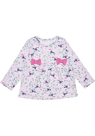 Состав:
Интерлок
Хлопок 100%
	Детская кофта для девочки, украшена бантиками. 