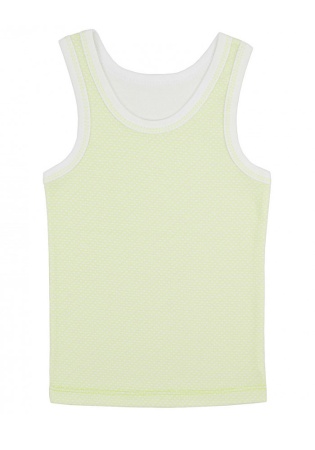 Состав:
Интерлок
Хлопок 100%
	Детская майка из узорчатого полотна. Цвета ассорти. 