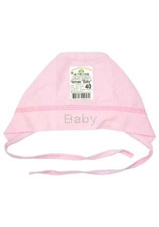 Состав:
Кулирка-сота
Хлопок 100%
	Детский чепчик с заявзками 