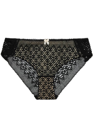 Состав:
Нейлон 90%
Эластан 10%
     Нежные трусы-слипы. Задняя деталь выполнена из кружева, передняя деталь украшена кружевной сеткой. 