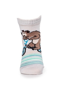 Состав: 
Хлопок: 63%, 
ПА: 20%, 
ПП: 15%, 
Эластан: 2%.
	Носки детские 