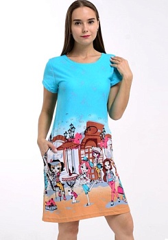 Состав:
Хлопок 100%
	Женская туника из принтованного полотна.
Обратите внимание: расцветка товара на сайте может отличаться от фактической расцветки. Оптовый склад оставляет за собой право поставить товар любого цвета, который имеется на данный м