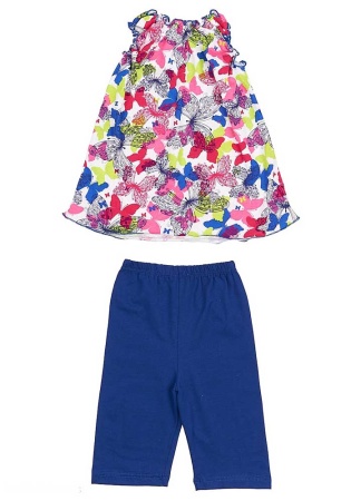 Состав:
Кулирка
Хлопок 100%
	Яркий, легкий костюм для девочки в модной цветовой гамме. Состоит из двух предметов (маечка + велосипедки).