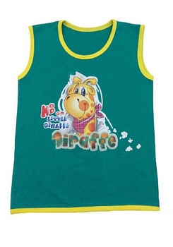 Состав:
Кулирка 
Хлопок 100%
	Майка детская с аппликацией.