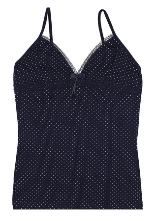 Состав:
Хлопок 95%
Эластан 5%
   Женская майка на тонких бретелях. 