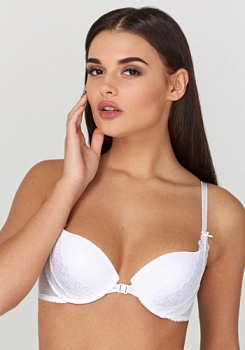 Состав:
Эластичная сетка
ПА 88%,
ПУ 12%
Эластичное кружево
ПА 90%,
ПУ 10%
	Бюстгальтер классической формы с формованной чашкой с Push-ap для размеров 70AB, 75ABC, 80B и без Push-ap для размеров 70C, 75DE, 80CDE, 85BCD. Детали бюстгальтера выпол