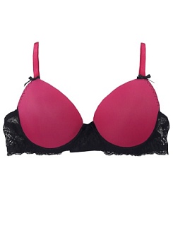 Состав:
Полиамид 45%
Полиэстер  30%
Хлопок 15%
Эластан 10%
    Женский бюст с формованной чашкой Push-up. Стан выполнен из эластичного кружева. Центральная детальи бретели украшены бантиком. Бретели эластичные, регулируемые, не съемные. 