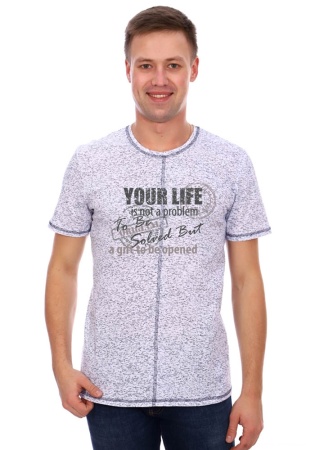 Состав: 
Кулирка
Хлопок 100%
	Мужская футболка с рисунком. 
Обратите внимание: расцветка товара на сайте может отличаться от фактической расцветки. Оптовый склад оставляет за собой право поставить товар любого цвета, который имеется на данный мо