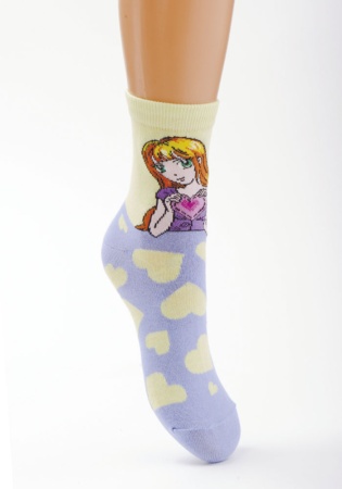 Состав: 
Хлопок 70%, 
Полиамид 28%, 
Эластан 2%
	Носки для девочек с аниме-персонажами.
