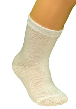 Состав: 
Хлопок 80%, 
ПА 15%, 
Эластан 5%
	Детские носки из хлопка. Кулирная гладь.