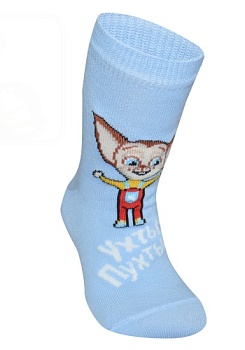 Состав: 
Хлопок 80%, 
ПА 15%, 
Эластан 5%
	Детские носки из хлопка с компьютерным рисунком Малыша из мультфильма 