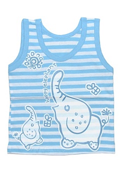 Состав:
Кулирка
Хлопок 100%
	Детская майка в полоску, с апликацией. 