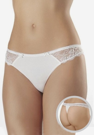 Состав:
Хлопок,60%
Эластан,5%
Полиамид 35%
     Трусики стринг выполнены из эластичного хлопка с кружевной отделкой по поясу. Низкая линия талии. Два миниатюрных бантика на передней детали.