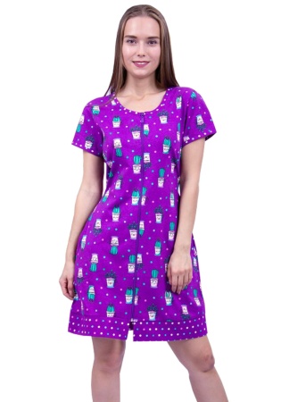 Состав: 
Хлопок 100% 
	Женский халат на молнии. 

Обратите внимание: расцветка товара на сайте может отличаться от фактической расцветки. Оптовый склад оставляет за собой право поставить товар любого цвета, который имеется на данный момент.	